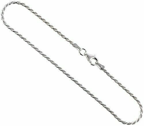 2MM Solid 925 Sterling Silver Italian DIAMOND CUT ROPE CHAIN Necklace Italy