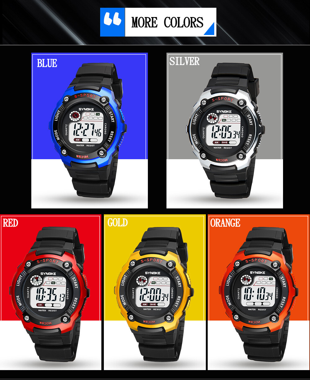 Kids Digital Electronic Watch Waterproof Children Boys Girls Sports LED Watches