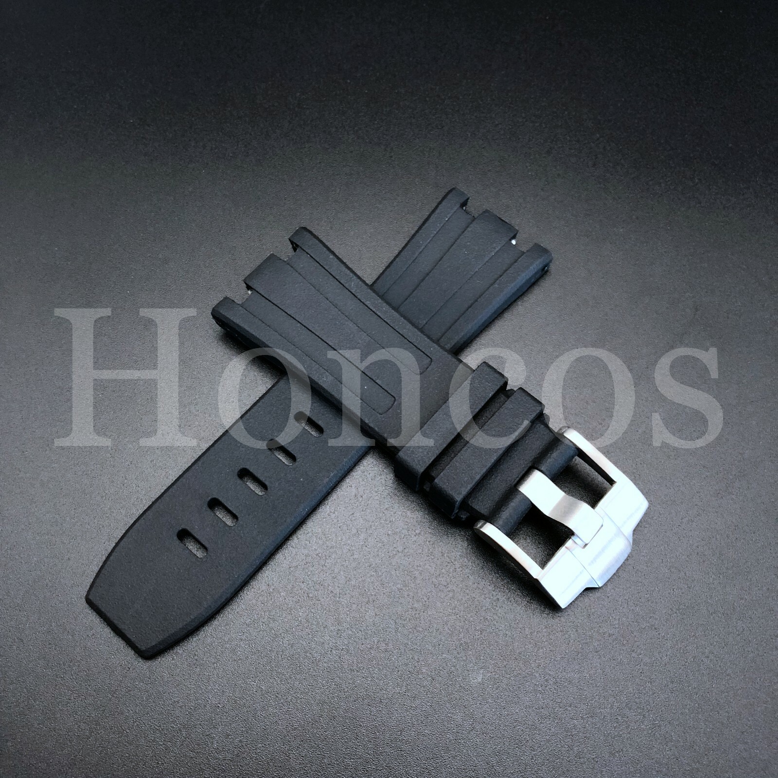 28-30MM Rubber Watch Strap Band Fits For AP Royal Oak Diver Offshore 44MM BLACK
