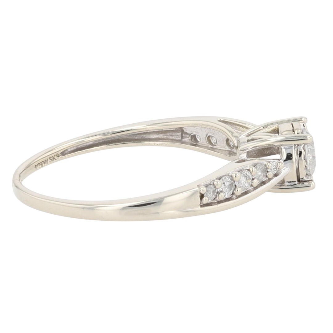 .50ctw Diamond Solitaire with Accents Engagement Ring 10k White Gold Size 8.75