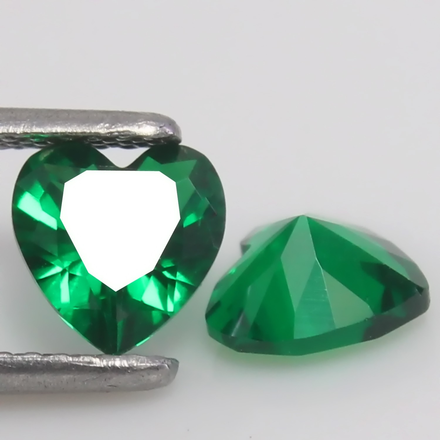 Natural Certified MUZO Colombian Green Emerald 9.00 MM Heart Pair Gemstones