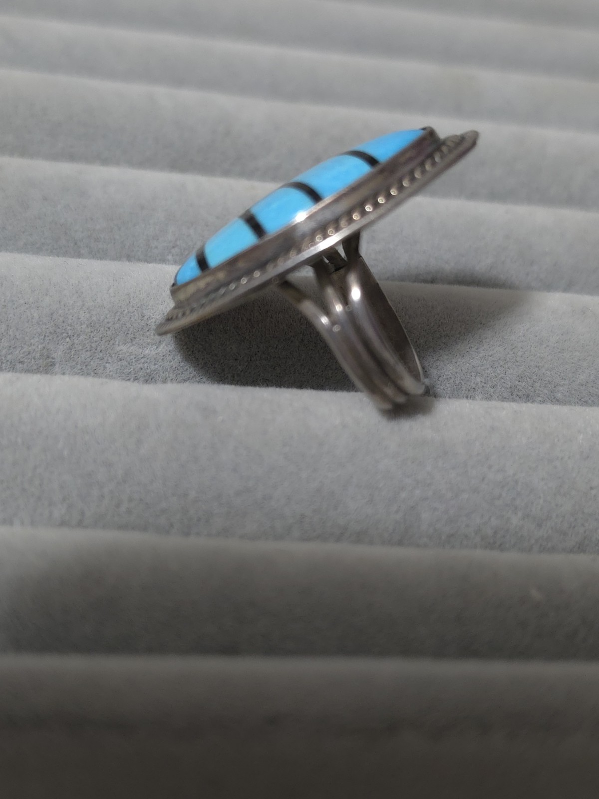 Native American Styled Turquoise Inlaid Ring
