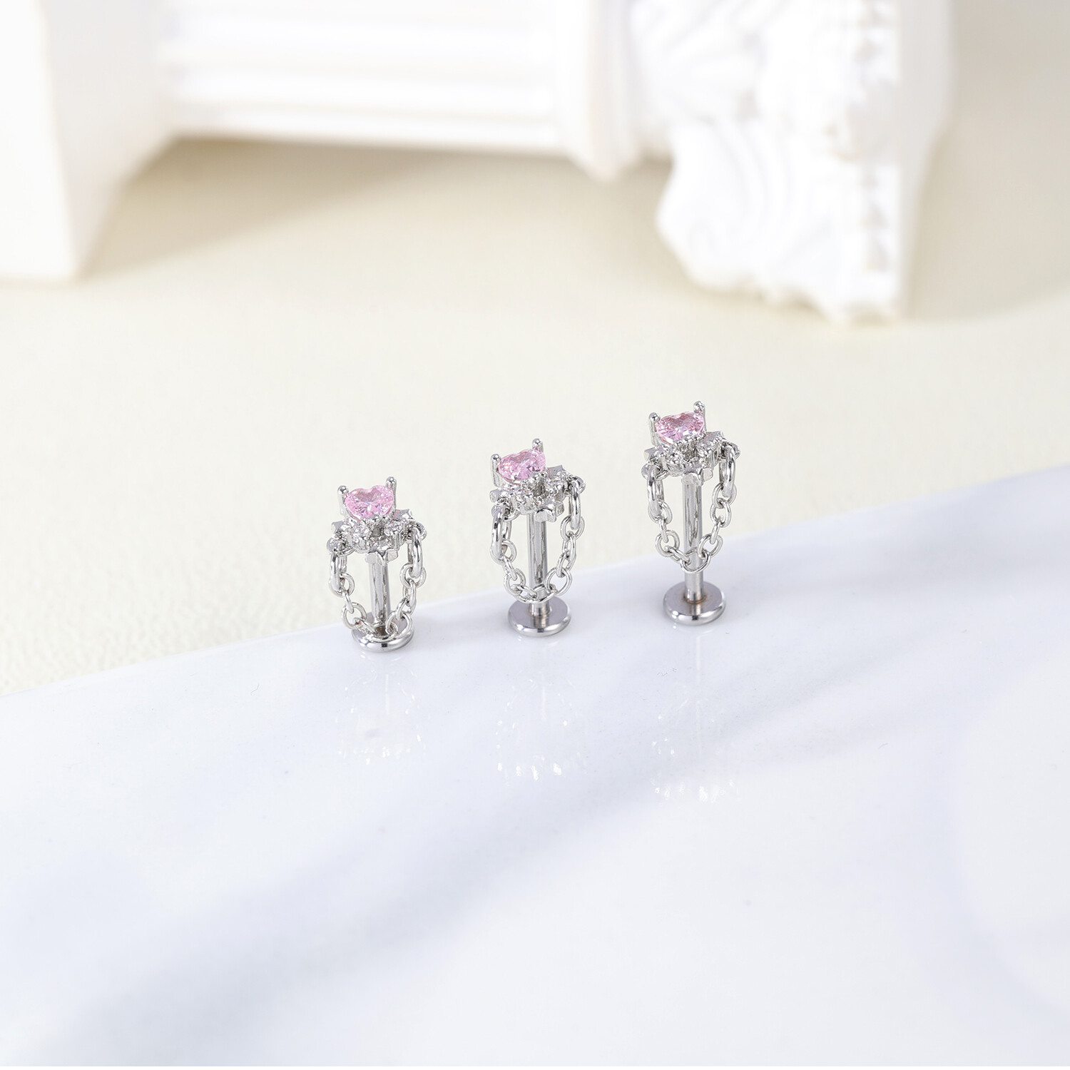 16g Stainless Steel Labret Lip Studs CZ Tragus Earrings Medusa Monroe Piercing