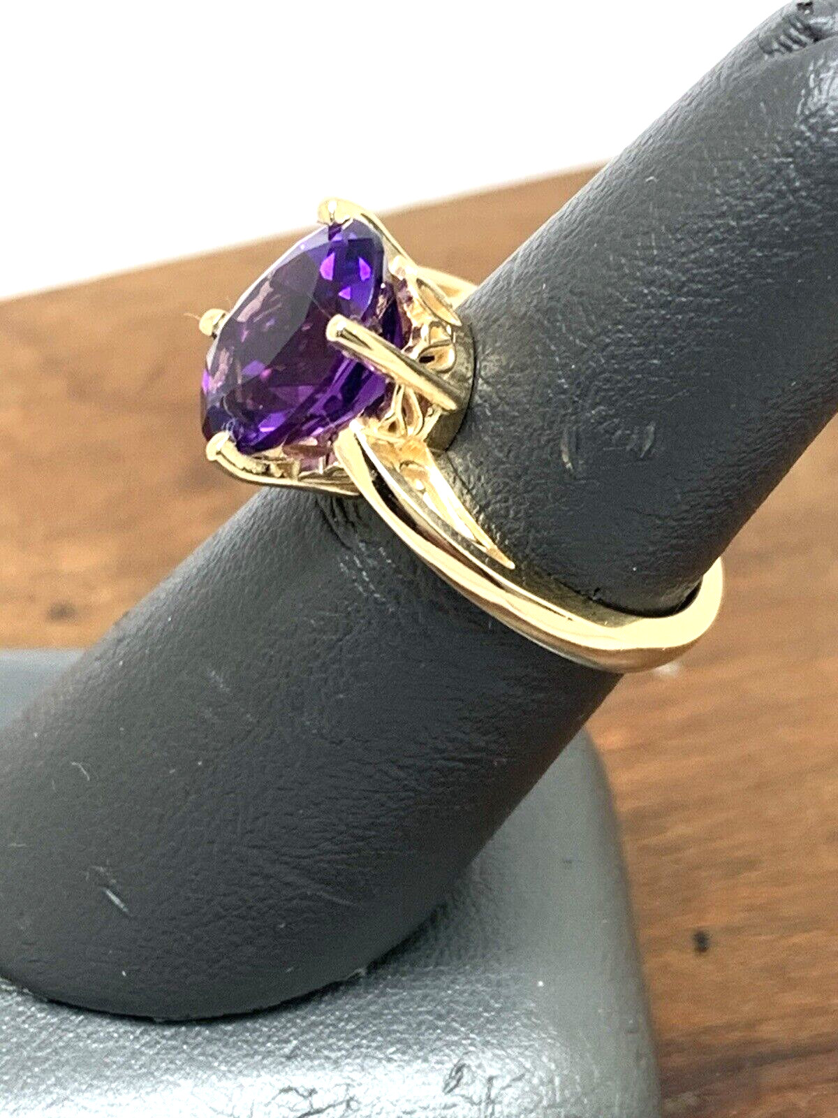 Purple Gemstone Cocktail Ring 14k Yellow Gold Women’s Estate Jewelry Size 6.25
