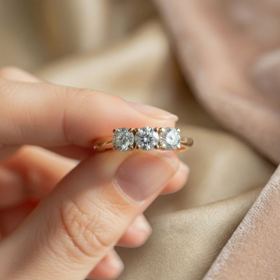 2.70Ct Round-Cut VS1 Lab Grown Diamond Wedding Engagement Ring 14k Yellow Gold