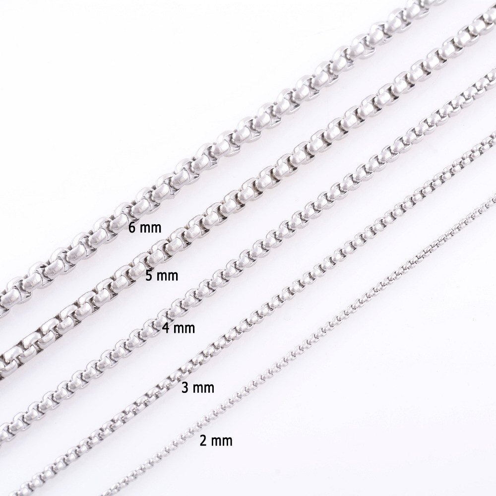 316L Stainless Steel 55 cm (21.6 Inch) 2.5 mm Rounded Box Neck Chain Necklace