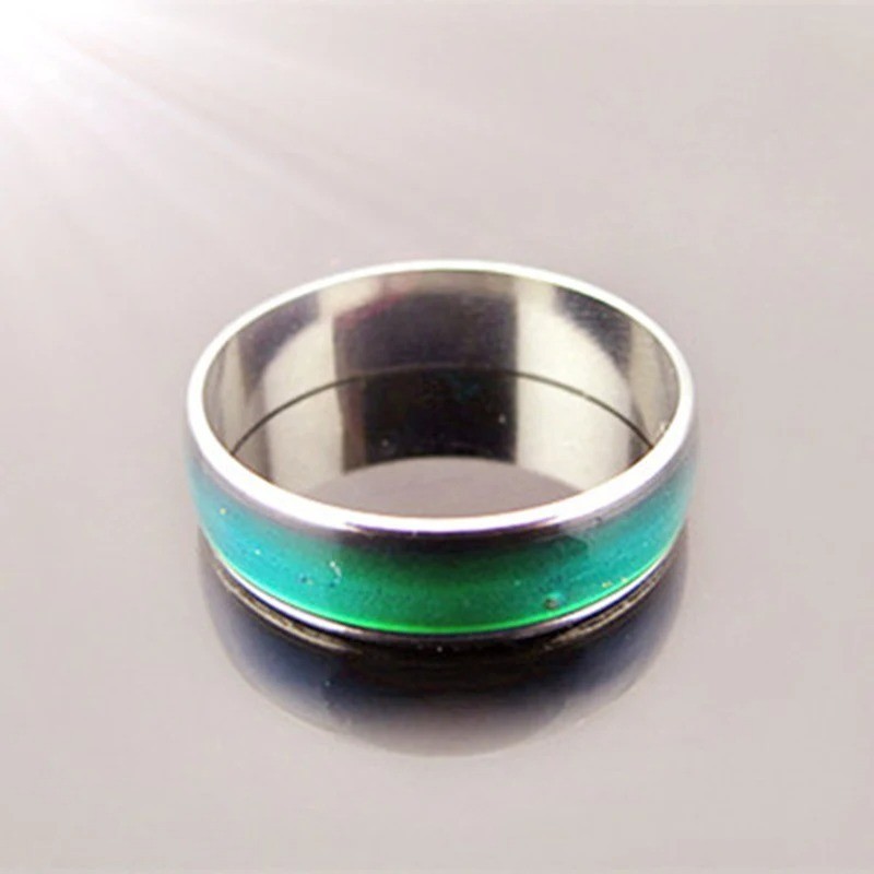 Stainless Steel Mood Ring Color Changing Emotion Temperature Ring Couples