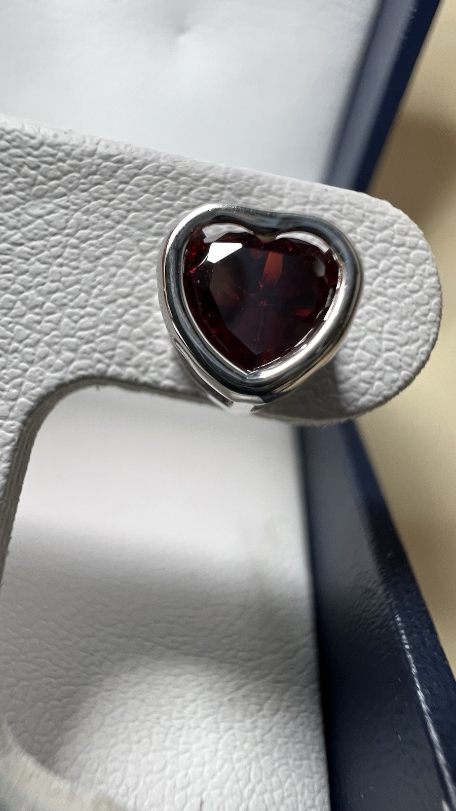 Heart-Shaped Garnet Bezel Stud Earrings, 925 Sterling Silver Butterfly Back