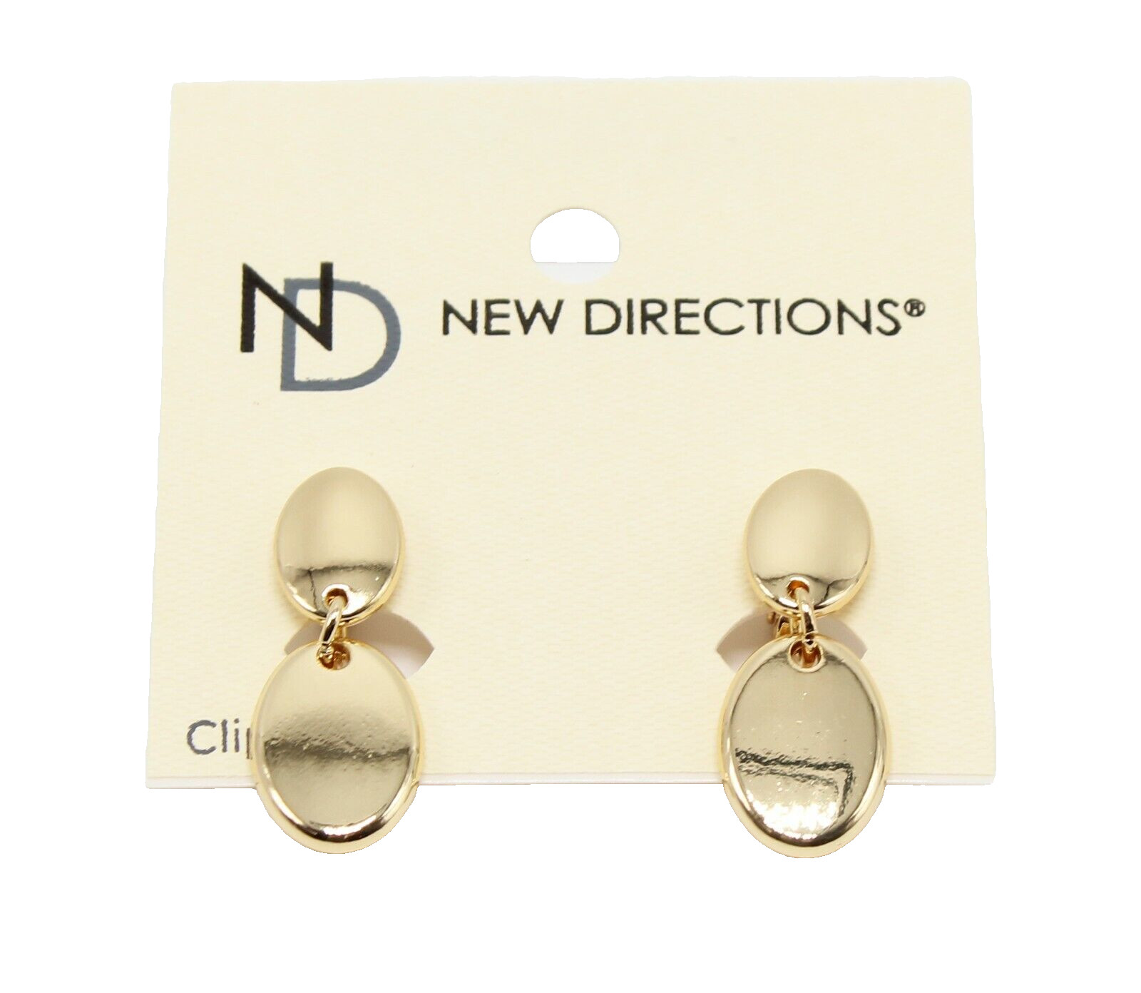 New Directions Hammered Gold Clip On Earrings nwt #E1041