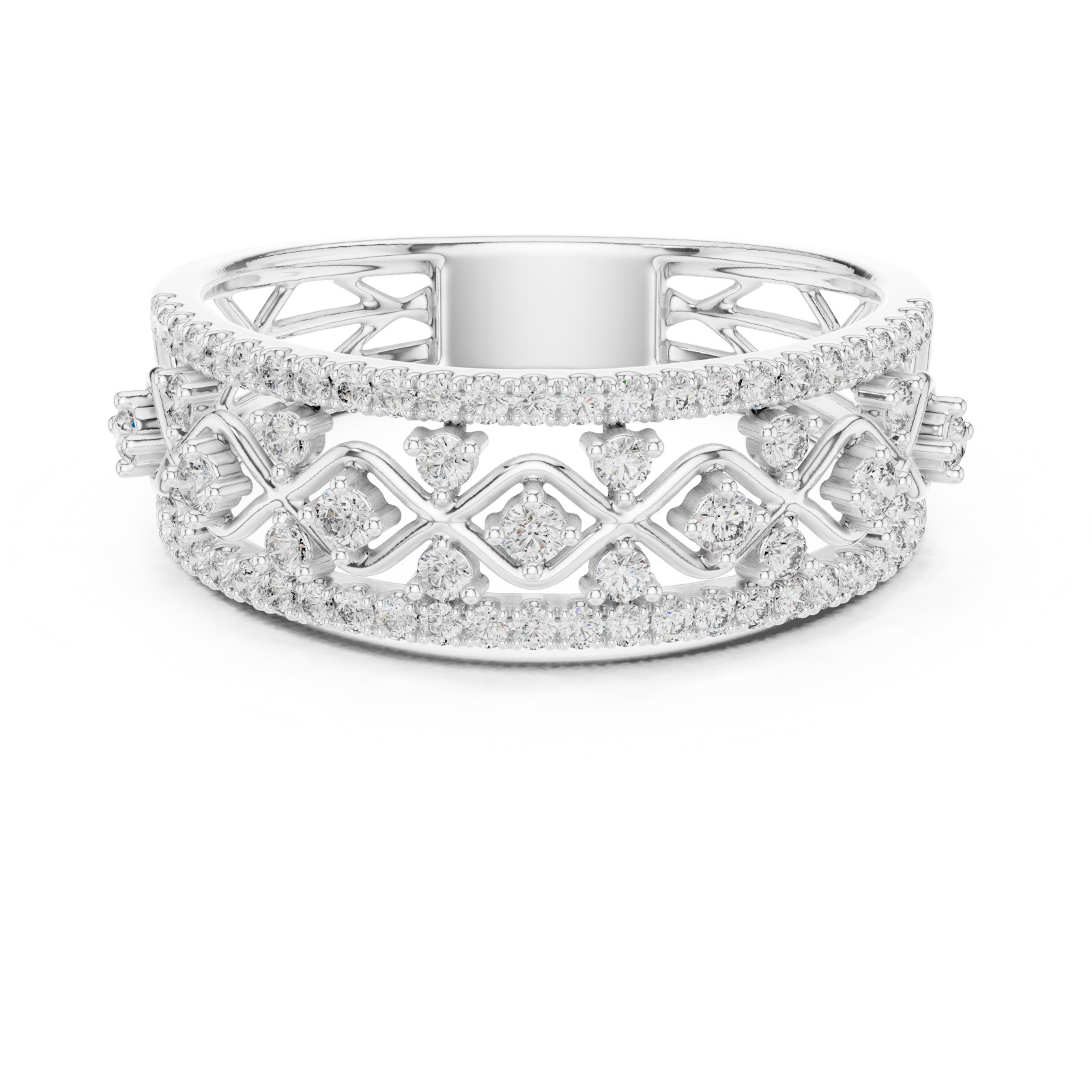 Natural Certified Diamond Prong Set Half Eternity Wedding Ring 14k Gold Over