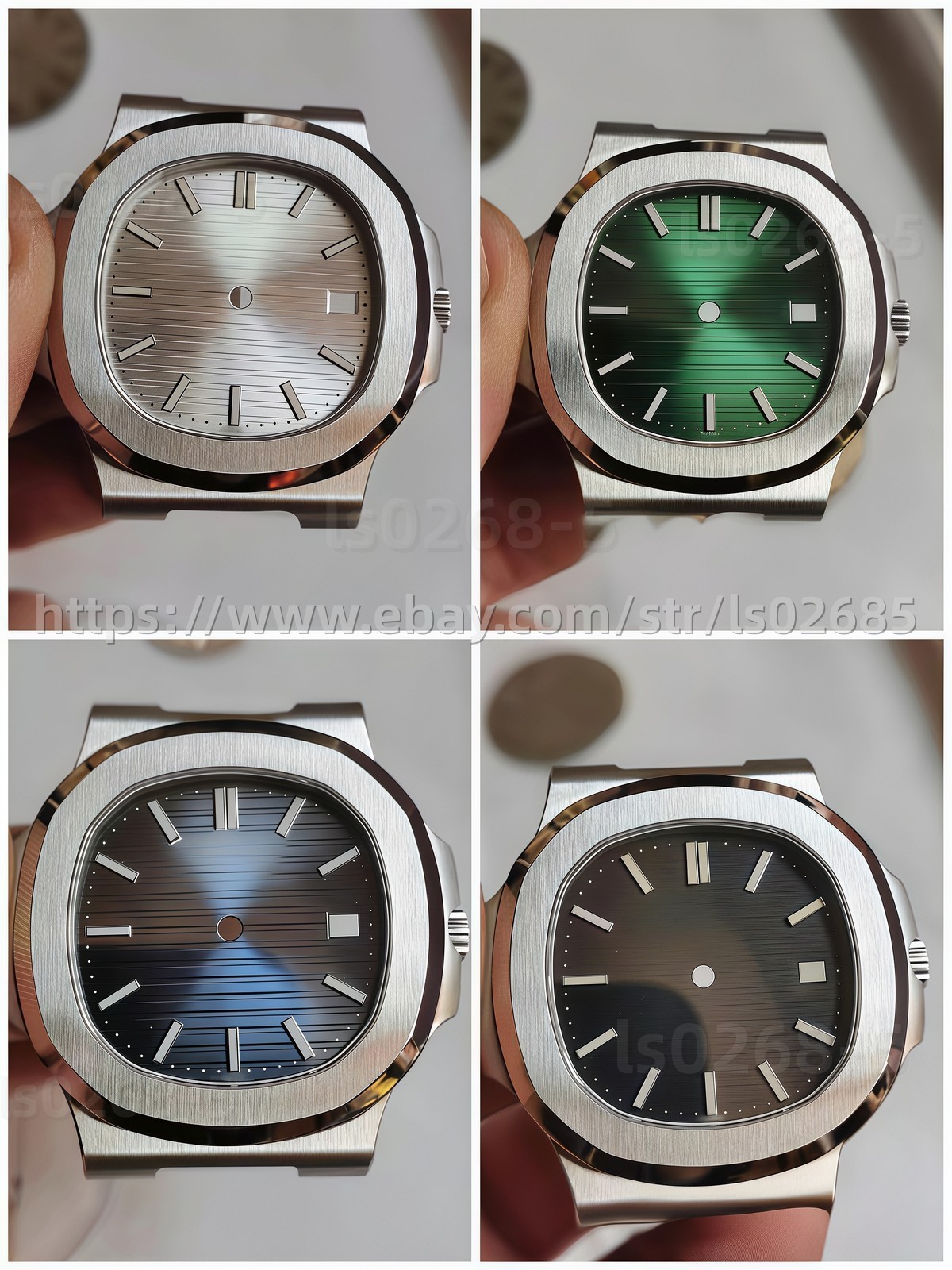 DIY SET for 2824 watch case + dial + hands + Strap sapphire 40mm