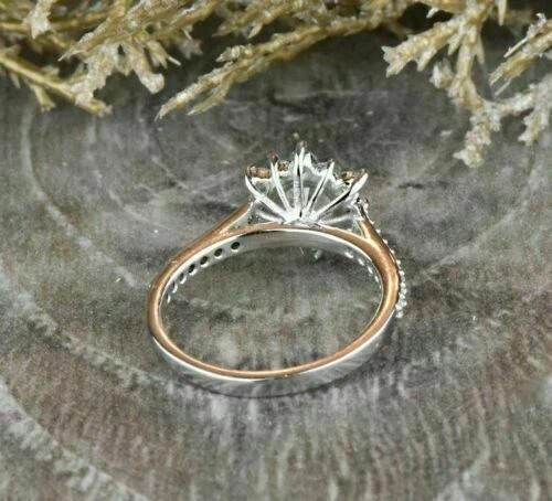 2Ct Round Cut Lab Created Moissanite Engagement Ring 14K White Gold Plated
