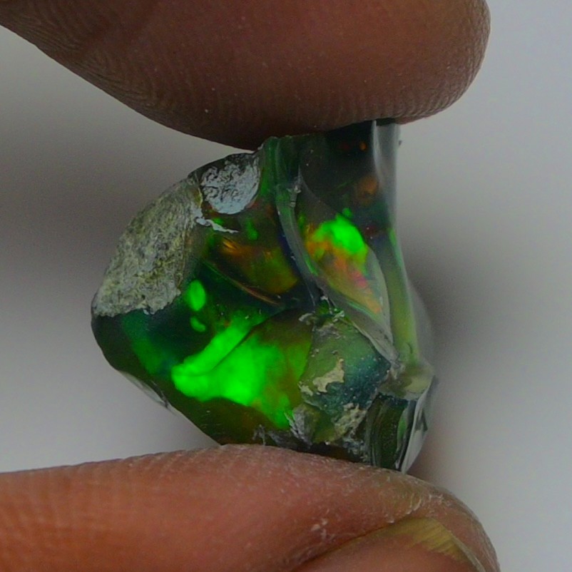 Blue Opal Rough 6.80 Carats, Smoked Ethiopian Welo Opal Rough, Fire Opal Raw