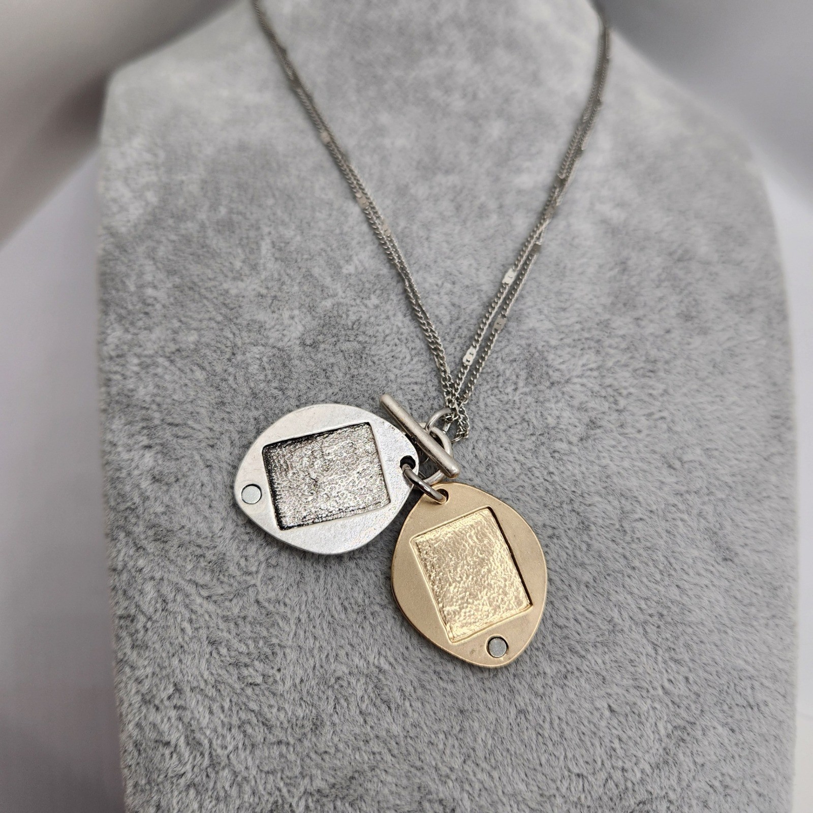 Boho Floral Locket Necklace Reversible Pendant 2 in 1 Necklace by J Jill Dainty