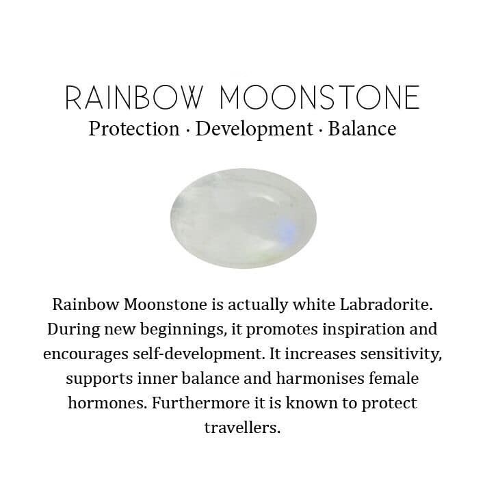 Rainbow Moonstone Adjustable Bracelet Handcrafted Copper Valentine Gift 6.0″