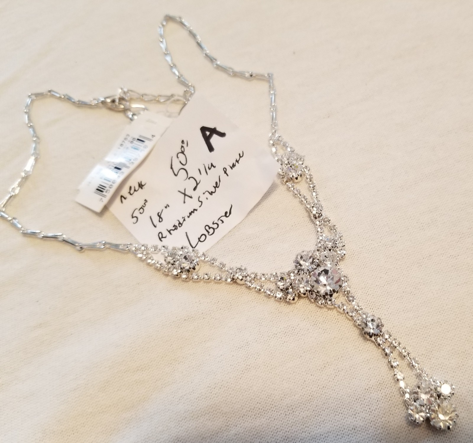 Austrian Crystal Rhinestone Jewelry Necklace Nice Quality Old Stock Never Used