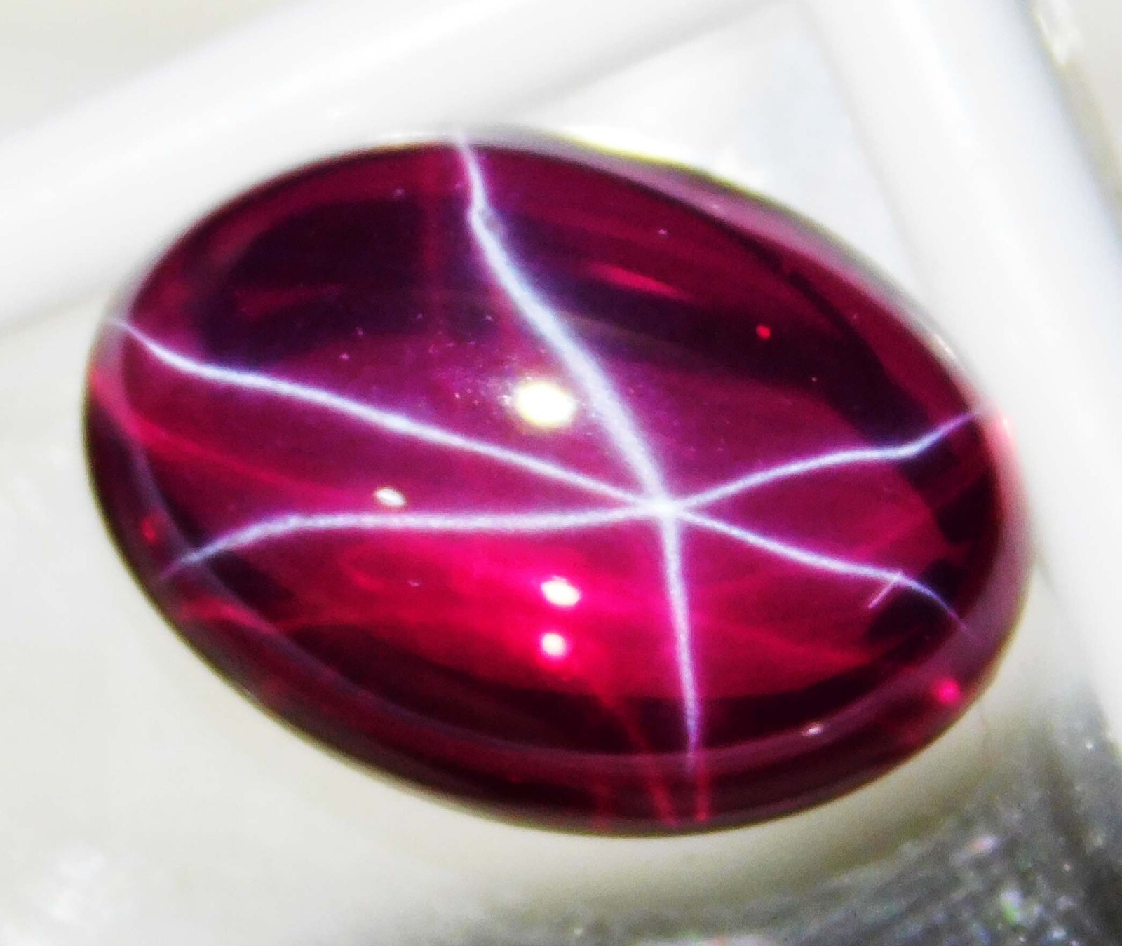9.55 Ct Natural Red Star Ruby Cabochon Cut CERTIFIED Loose Gemstone 6 Rays