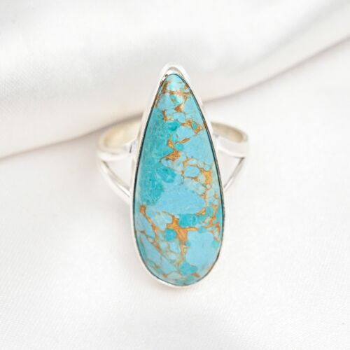 Natural Turquoise Ring 925 Sterling Silver Ring Gemstone Ring Women’s Ring