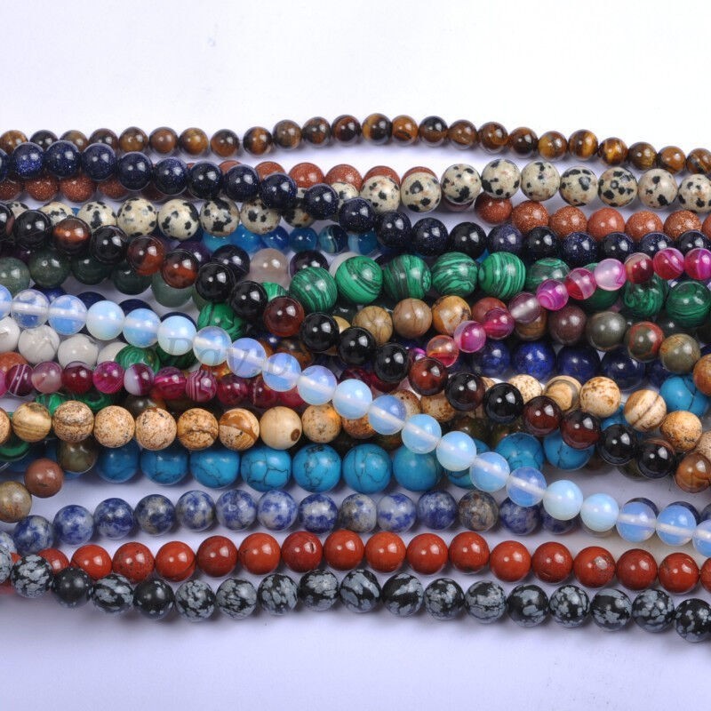 Wholesale/Natural Gemstone Round Charm Spacer Loose Beads 4MM 6MM 8MM 10MM 12MM