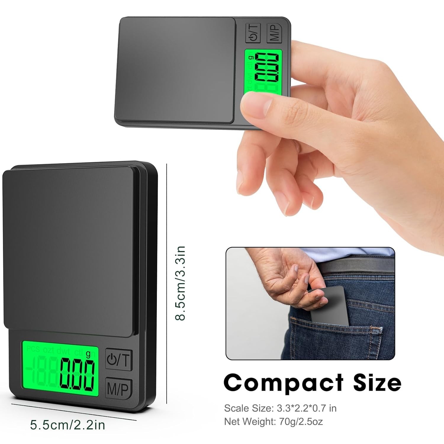 Pocket Scale, 1000G X 0.01G Precision Gram Scale, Small Digital Scale Grams Ounc