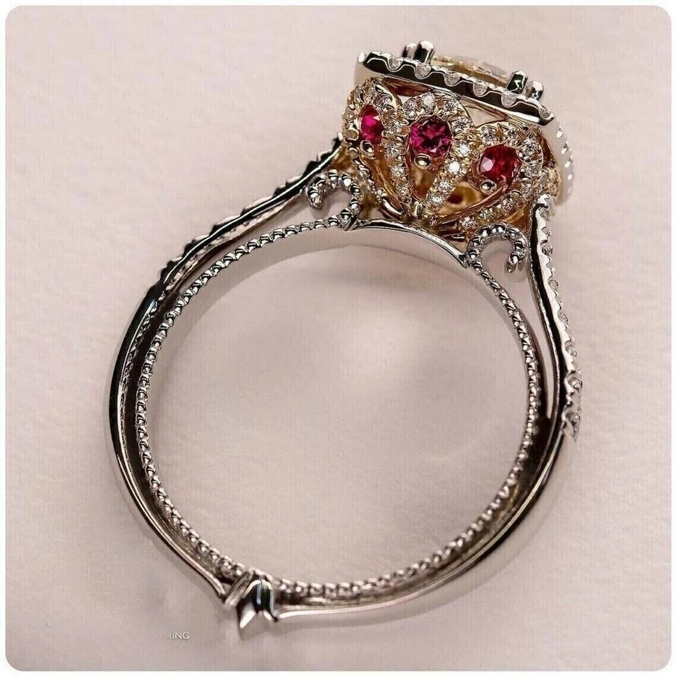 3.25Ct VVS1 Round Cut Lab Created Diamond Anniversary 14K White Gold Finish Ring