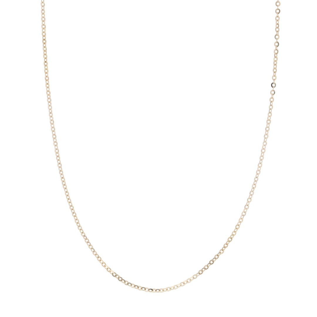 1mm Cable Link Chain 18″ Adjustable Necklace 14k Yellow Gold 1.08 Grams