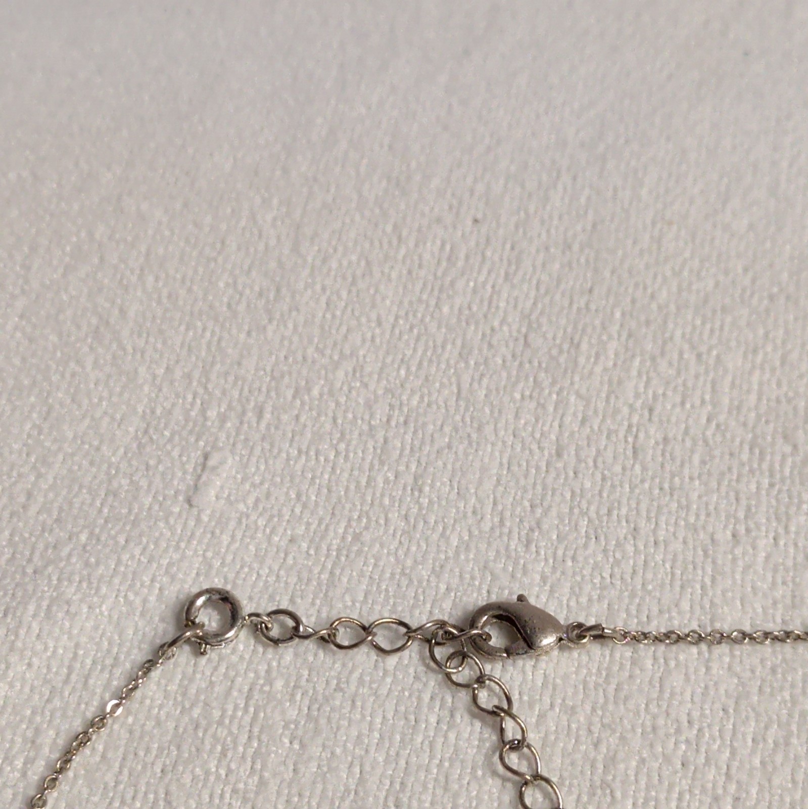 Silver Tone Metal Cable Chain Necklace Adjustable Lobster Clasp Extender