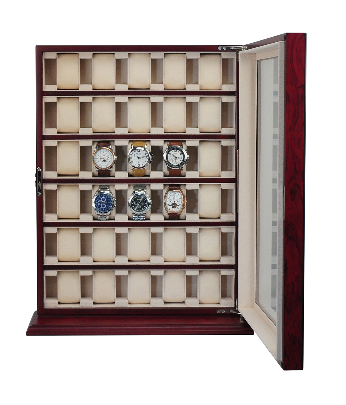 Defect 30 Watch Cabinet Luxury Case Storage Display Box Jewellery Watches 13