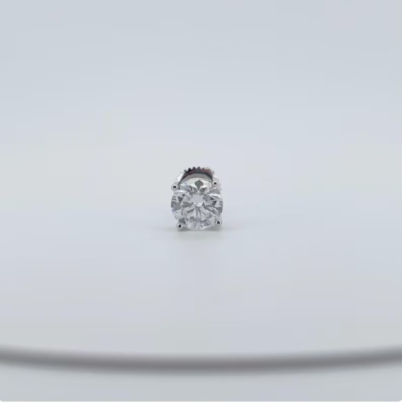 3mm-8mm Round Cut Lab Created Diamond Unisex Solitaire Stud Earring 925 Silver
