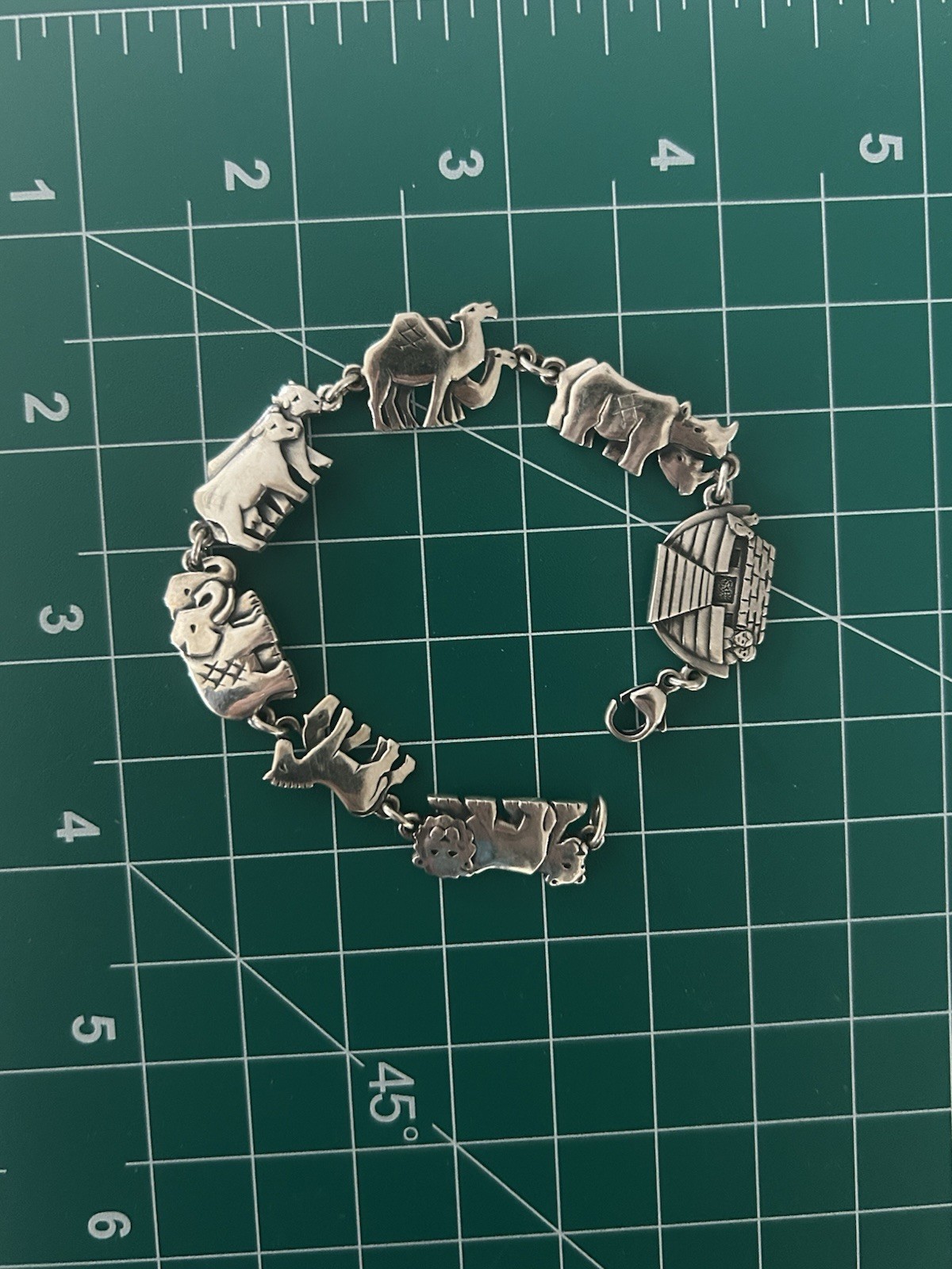 Rare Vintage James Avery Retired Sterling Silver Noah’s Ark Bracelet 7’