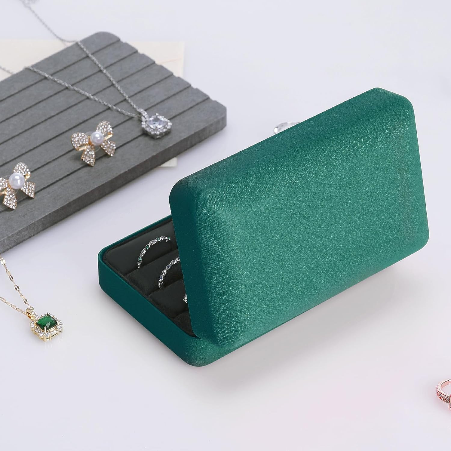 Ring Storage Box for Multiple Rings Travel Jewelry Ring Stud Earrings Holder