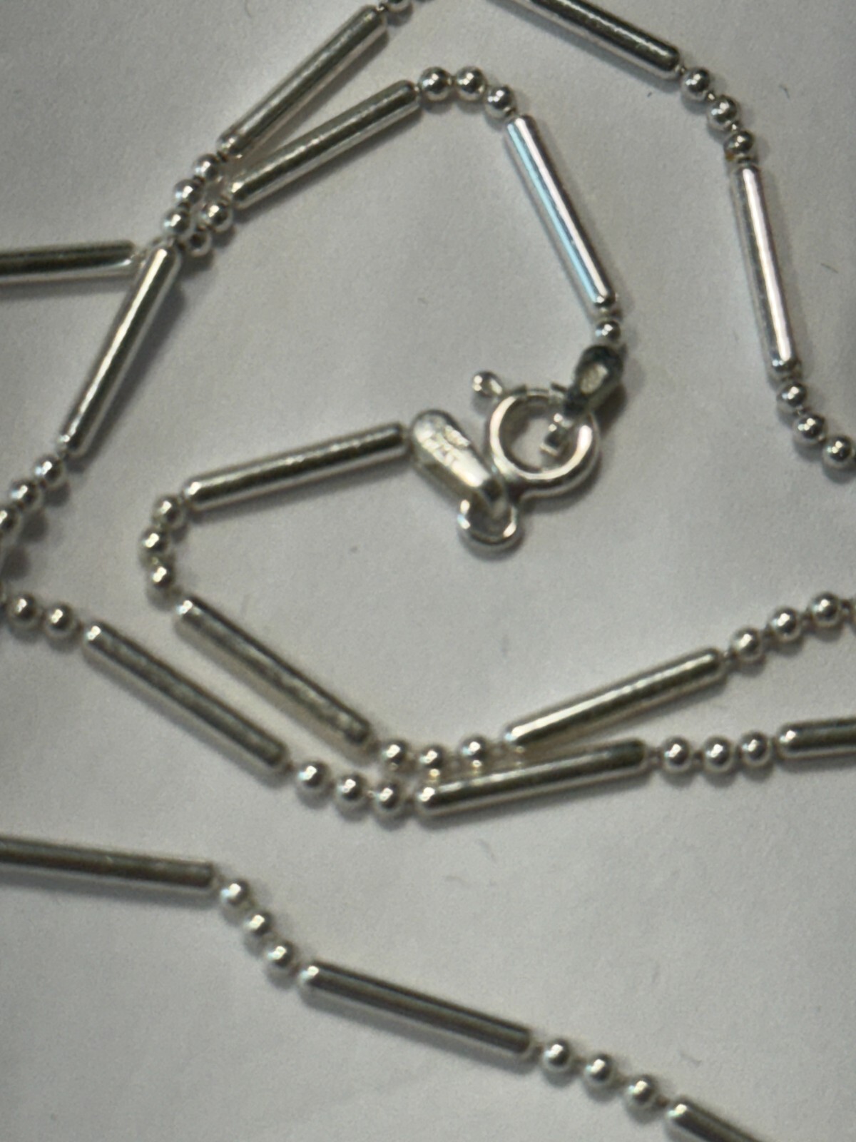 Vintage Savant’s Sterling Silver 925 Bar and Bead Ball 29.5″ Necklace Unisex