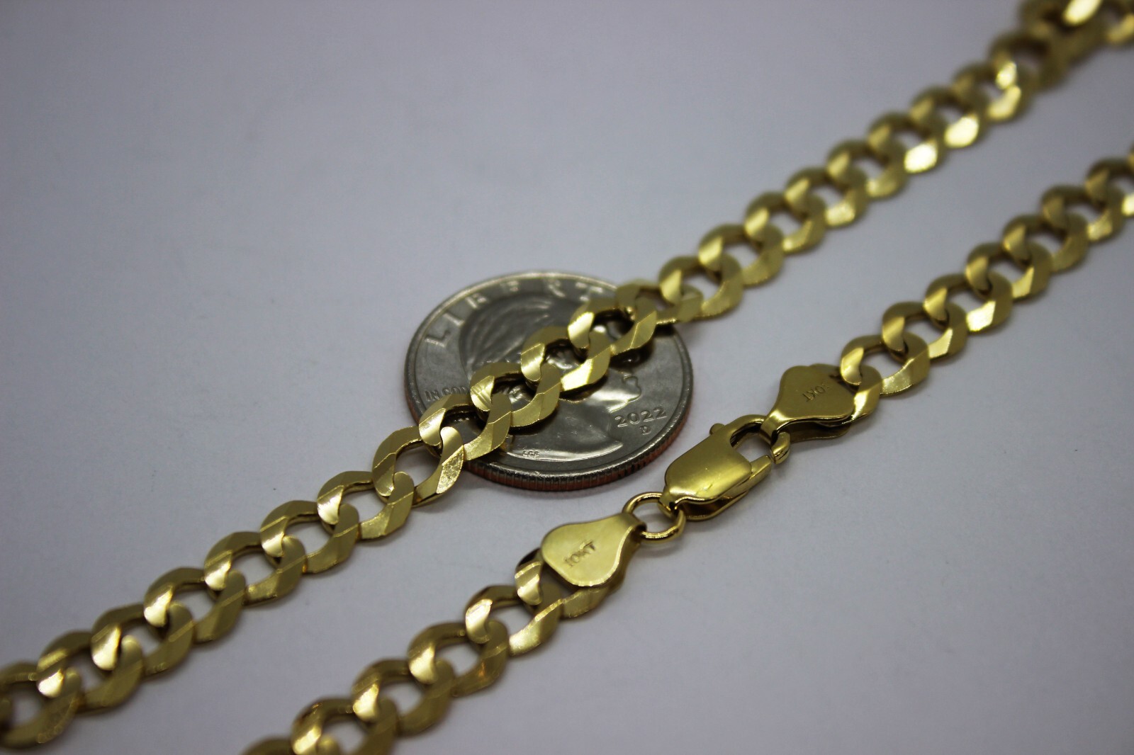 10K Solid Gold Yellow Cuban Link Chain Men Women 1.8mm – 8mm 16″ ~ 30″