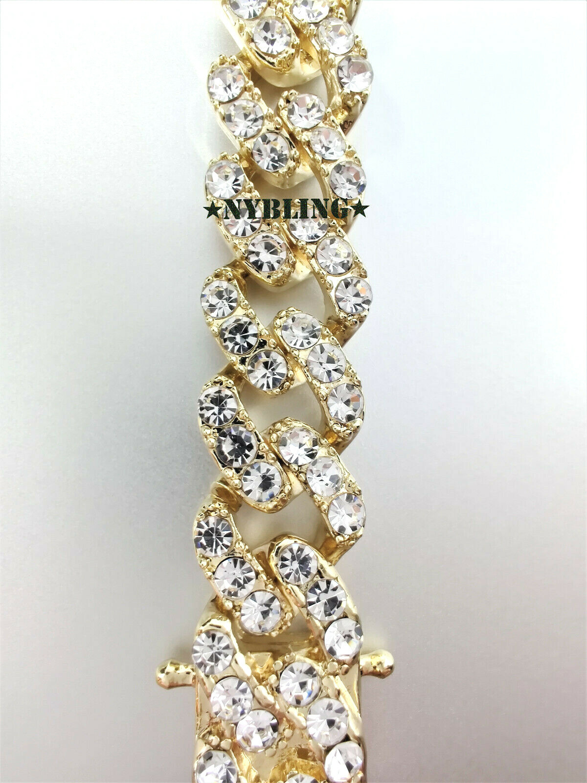 ICY Miami Cuban Chain Necklace or Bracelet Mens Gold Plated CZ Hip Hop Jewelry