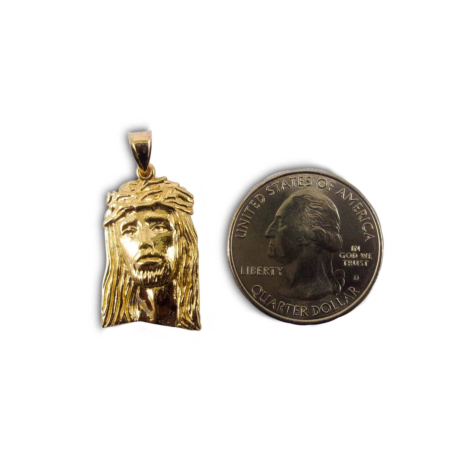 Solid 10K Yellow Gold Jesus Piece Gold Jesus Pendant 2.4g 1″