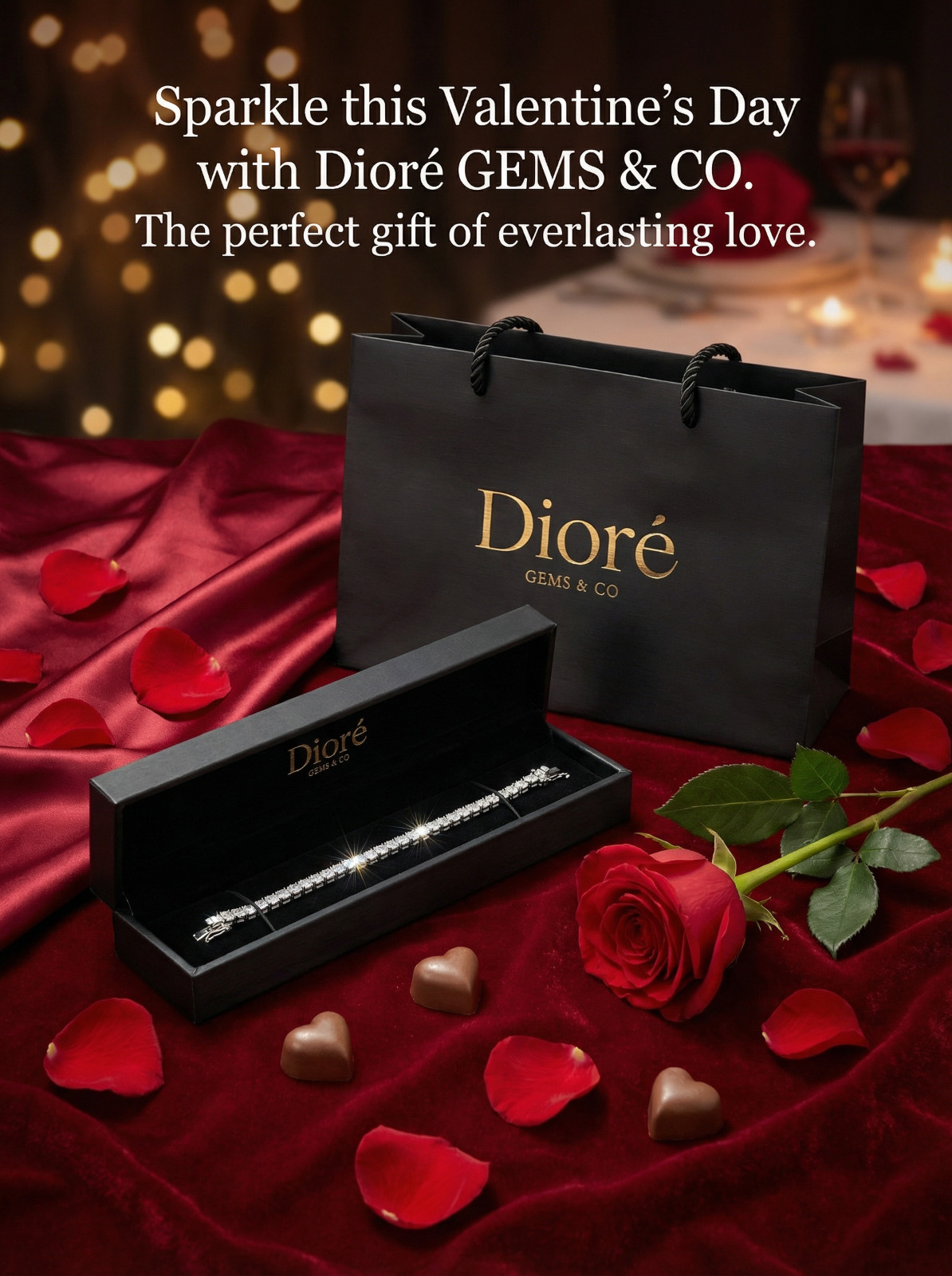 50% OFF VALENTINES DEAL | 2mm REAL Moissanite Tennis Bracelet | 6.5 in