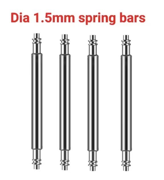 10 pcs Watch Spring Bar Pins Watchband Stainless Steel -Diameter 1.5mm or 1.8mm
