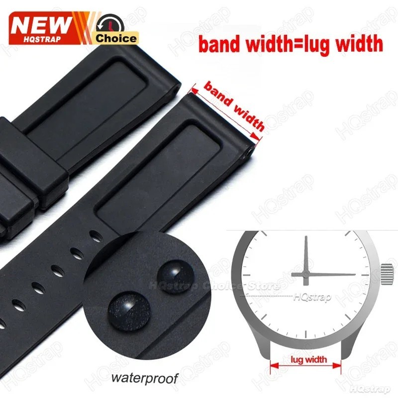Silicone Rubber Watch Band Sport Replacement Strap 20mm 22mm 24mm 26mm