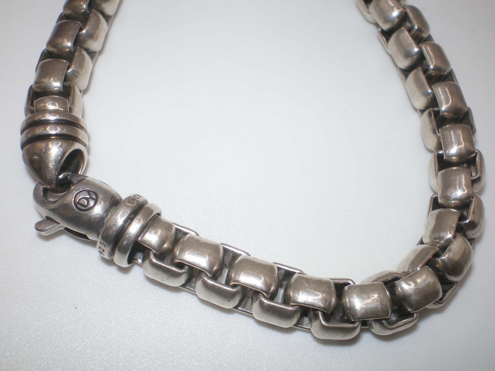 David YURMAN 925 Sterling Silver BOX Chain Bracelet & Pouch 5mm ~ 44.2 gram ~ 8″
