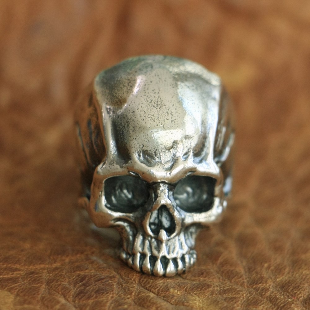 925 Sterling Silver Details Skull Ring Biker Punk Jewelry TA102A US Size 7~15