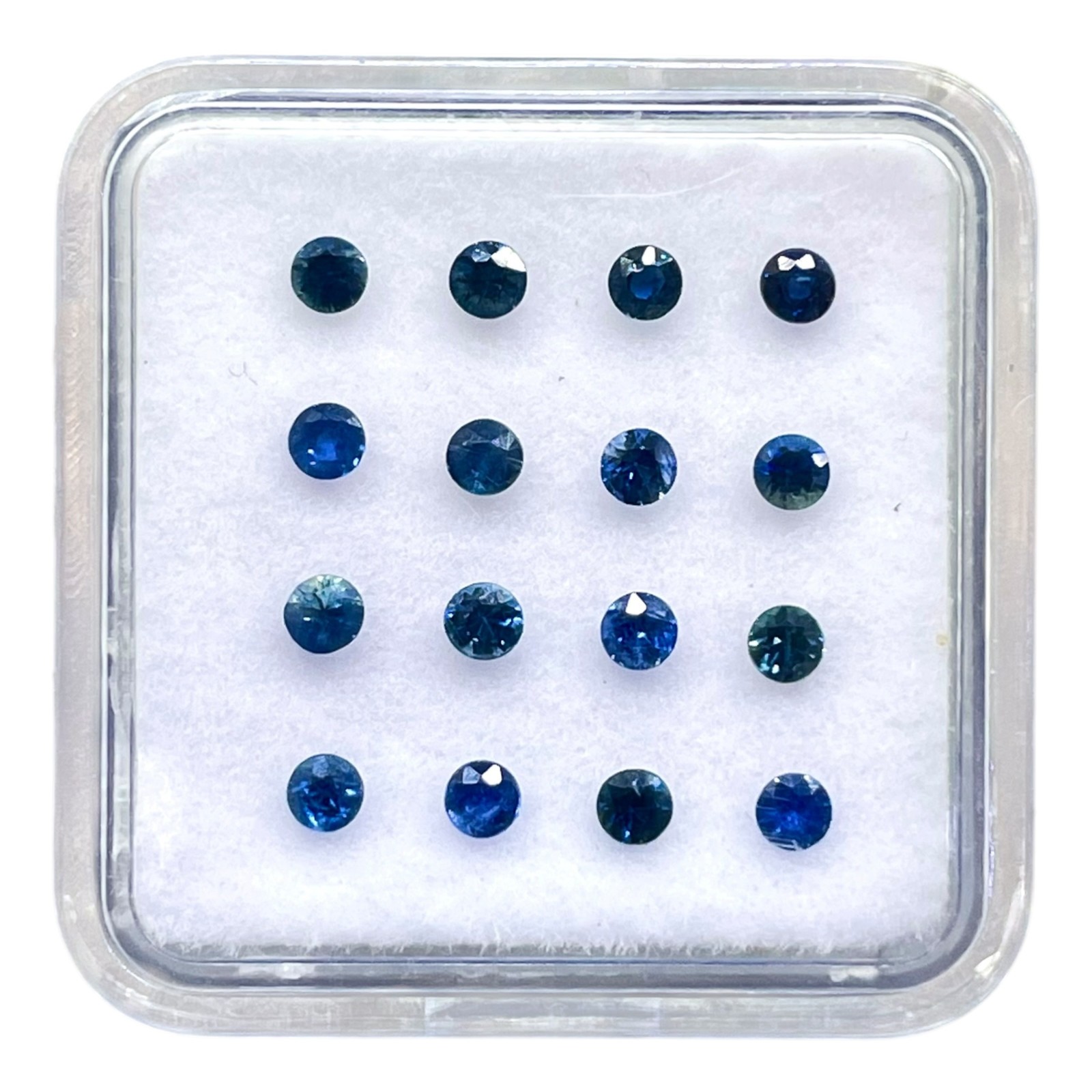 16 Pcs Natural Sri Lanka Blue Sapphire 2.4mm Round Diamond Cut Loose Gemstones
