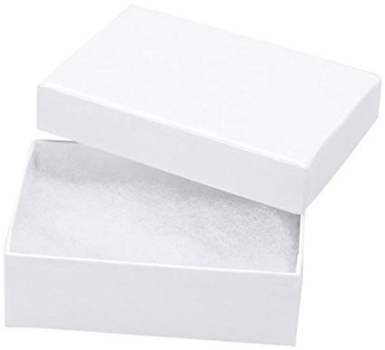 50 Pack Cotton Filled White Color Jewelry Gift Boxes Jewelry Pendant Earring …