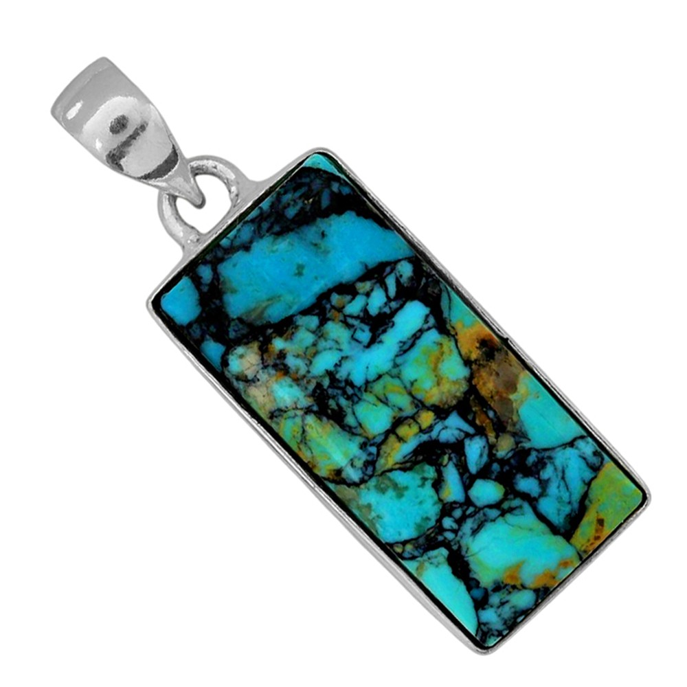 Lucky Charm Tibetan Turquoise 925 Silver Plated Pendant Jewelry WP33-10002