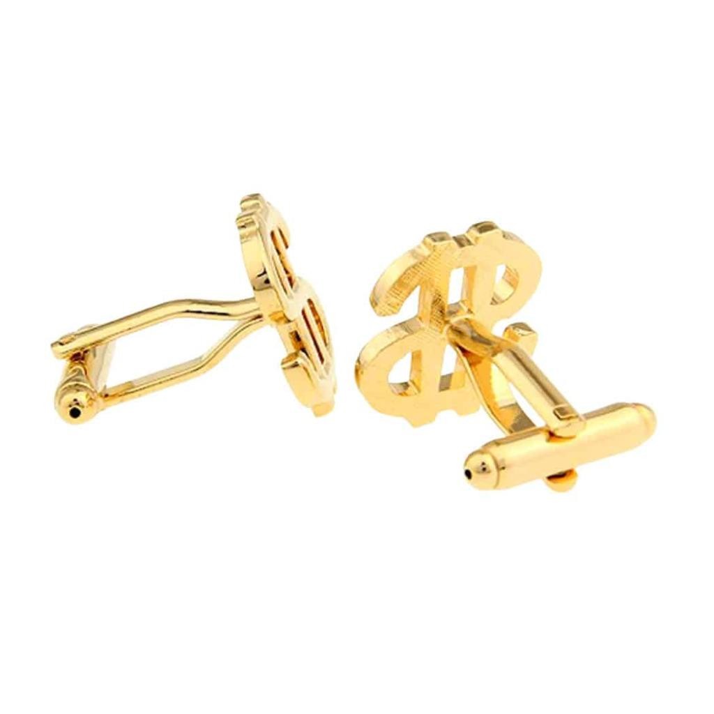 DOLLAR SIGN CUFFLINKS Money Currency Symbol $ Wedding Groom NEW with GIFT BAG