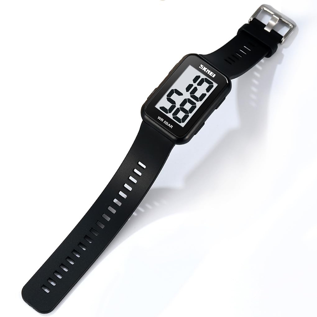 Fogitbok Extra Large Numbers Black Watch for Men, Waterproof Mens Digital Wat…