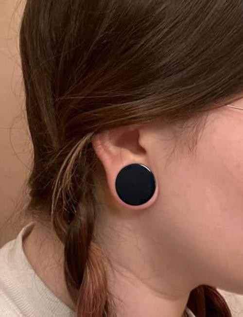 6G-30mm Solid Acrylic Black Gauges for Ear 30mm = 1 3/16 inch = 1.18 inch