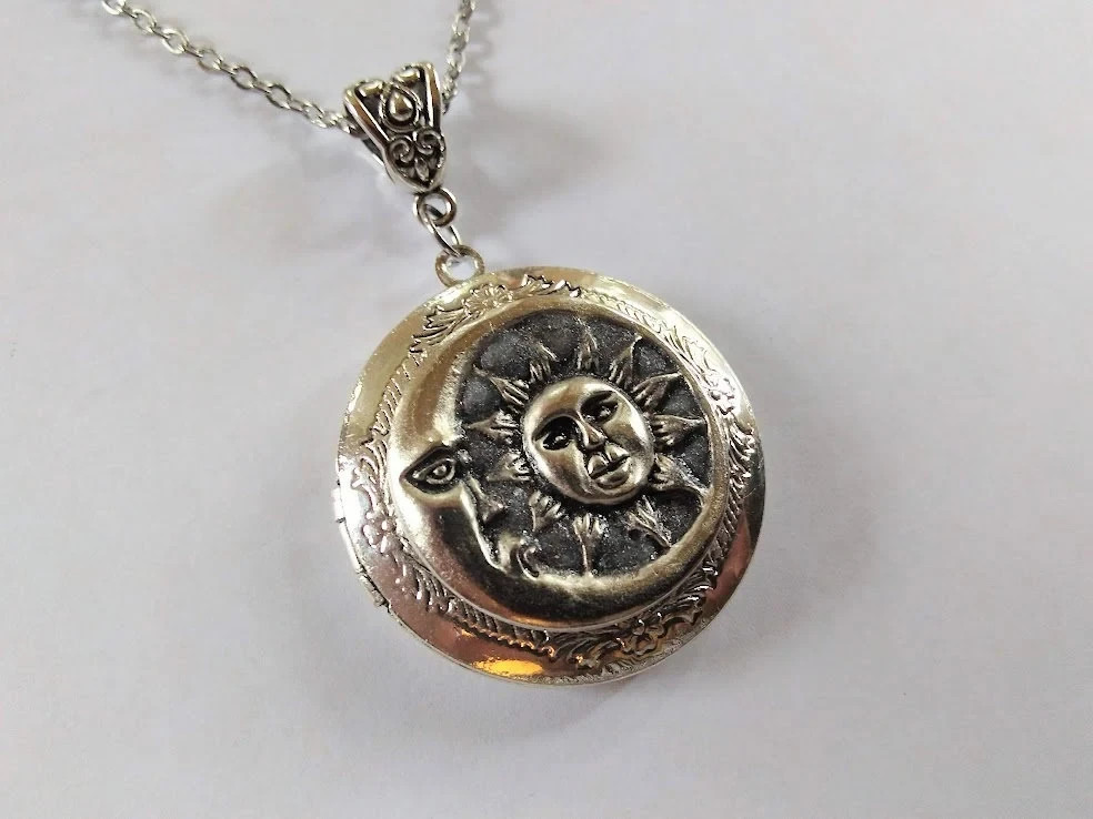 Sun and Moon Locket Necklace Great Gift Birthday Christmas
