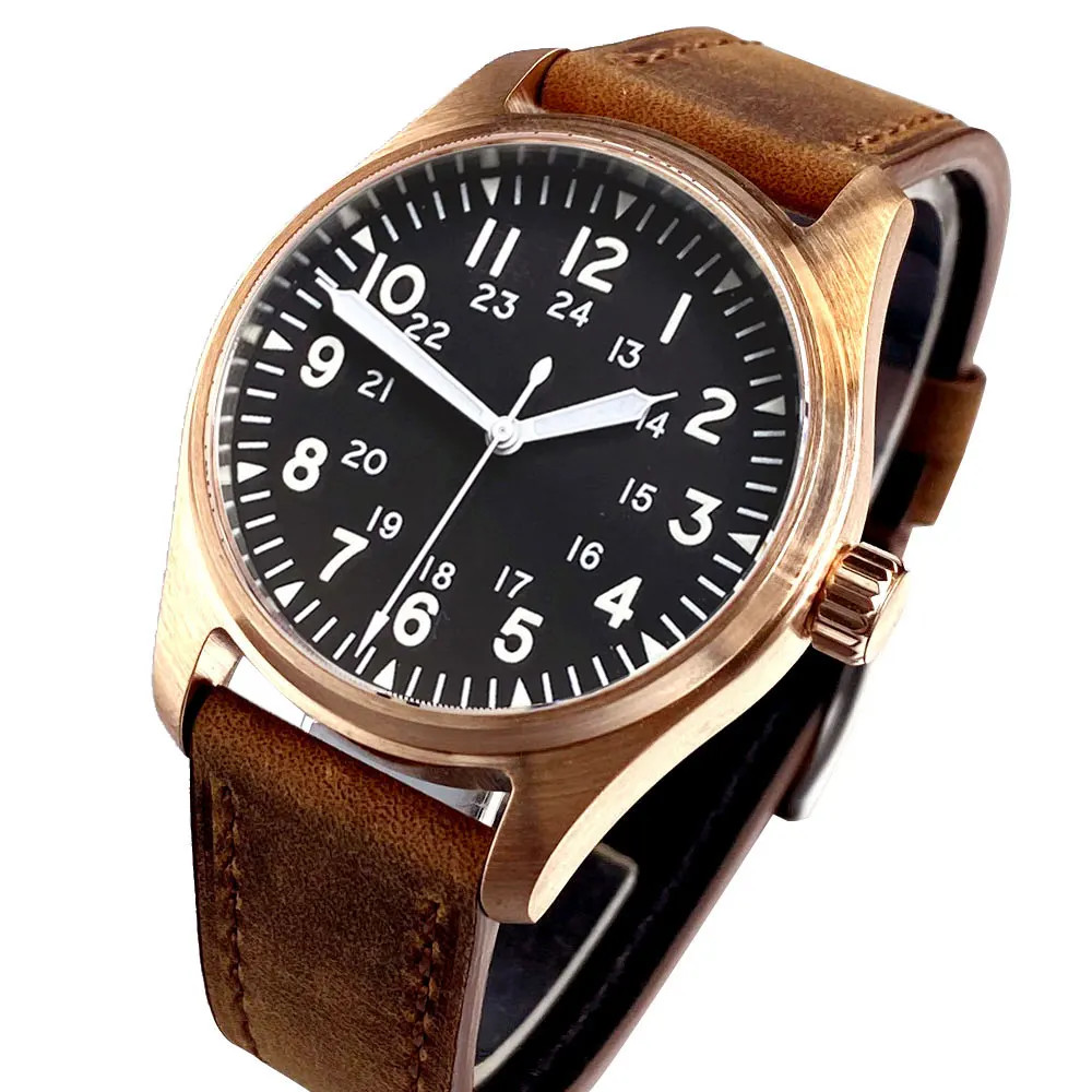 Tandorio 39mm Cusn8 Bronze Mechanical Automatic Vintage Men Watch For Japan NH35