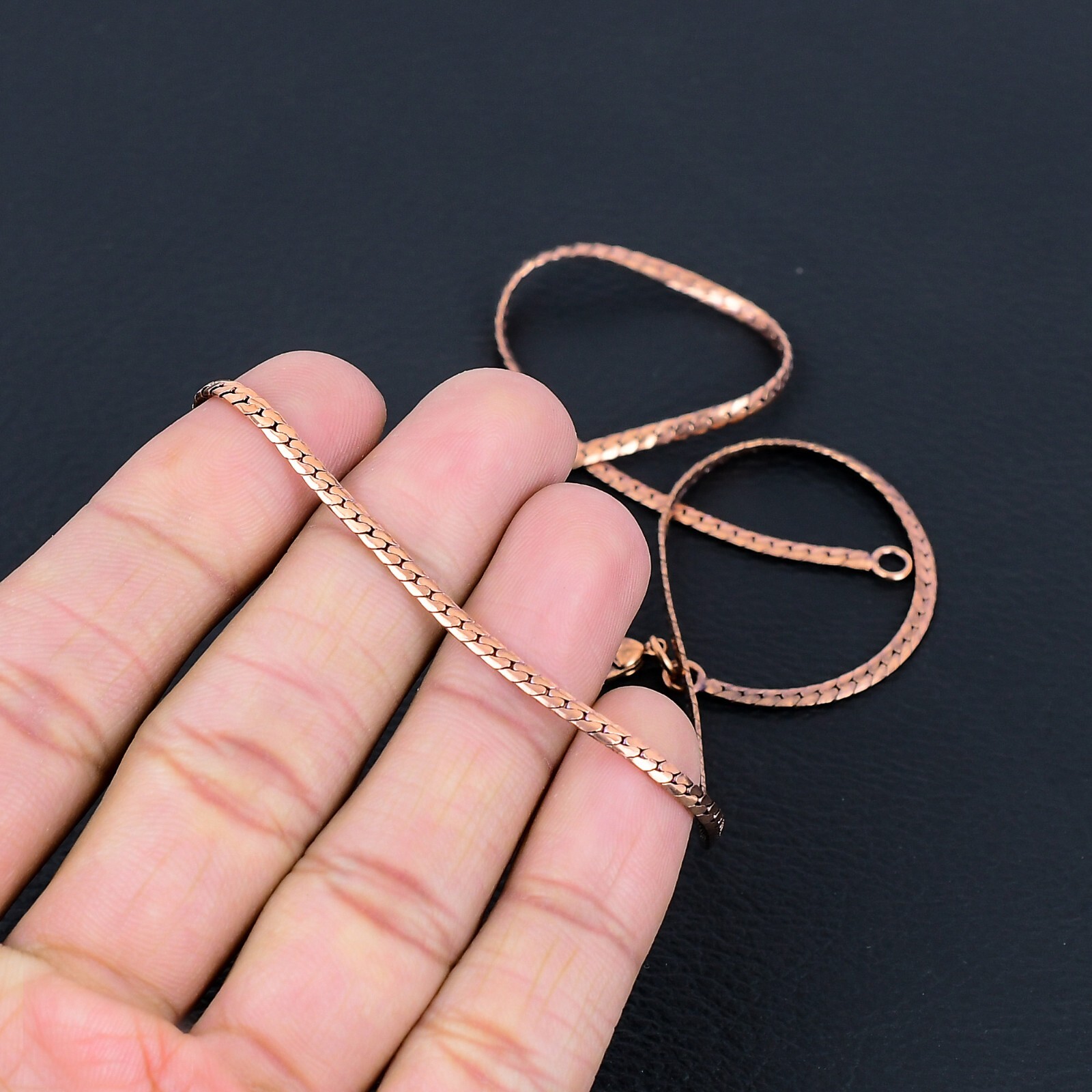 100% Oxidized Pure Copper Box Snake Chain Necklace Gift For Jewelry RJ-08