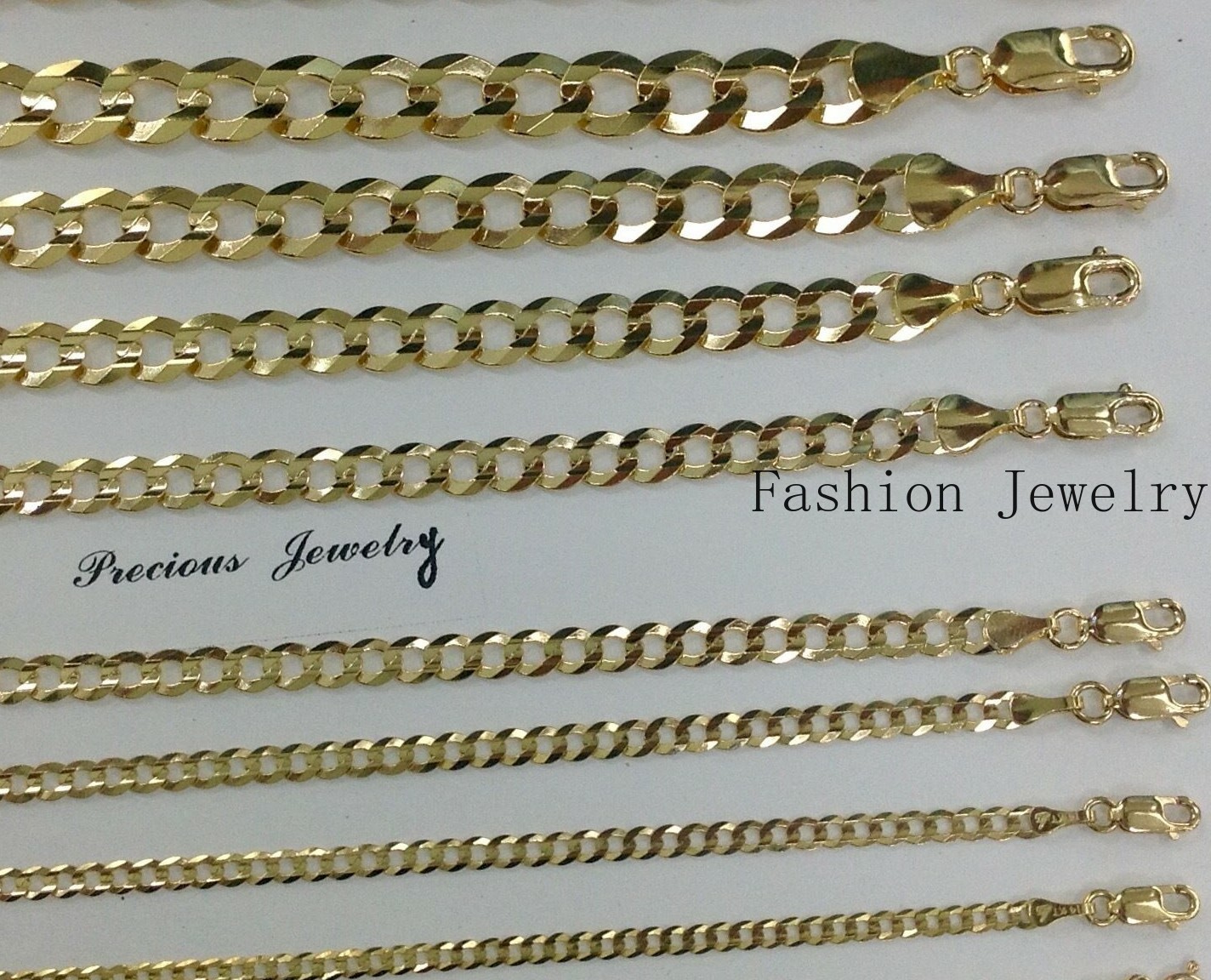 CUBAN LINK CHAIN 14K SOLID GOLD 2MM – 9.5MM WOMEN”S/MEN’S NECKLACE CHAIN 16″-30″